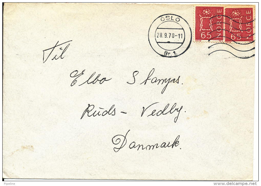 Norway Cover Sent To Denmark Oslo 28-9-1970 - Covers & Documents