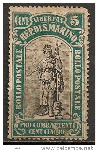 Timbres - Saint-Marin - 1918 - 5 Cent. - - Oblitérés