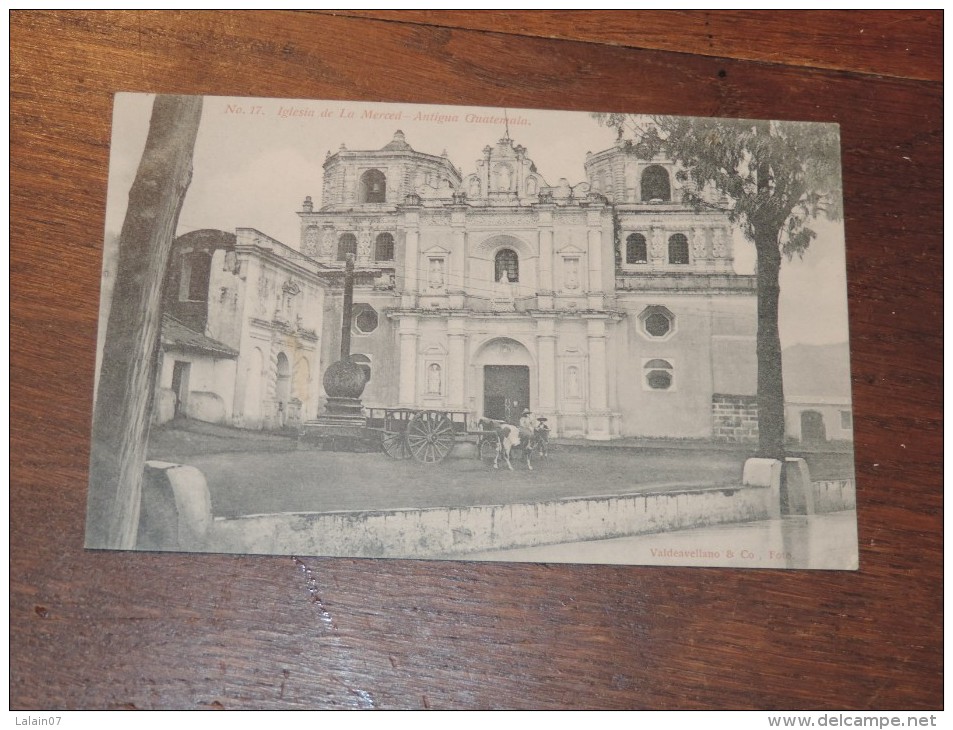 Carte Postale Ancienne : GUATEMALA : Antigua Guatemala Iglesia De La Merced , Attelage - Guatemala