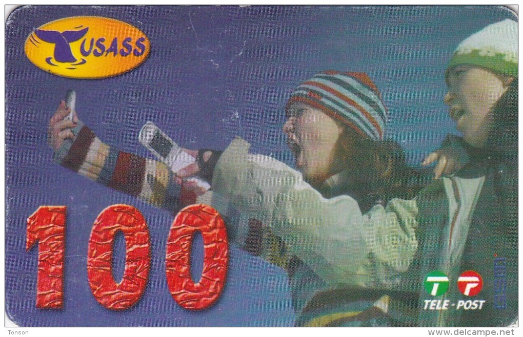 Greenland, GL-TUS-0005_0612, 100 Kr, Two Girsl With Mobile Phone, 2 Scans   Expiry 01-12-2006. - Grönland