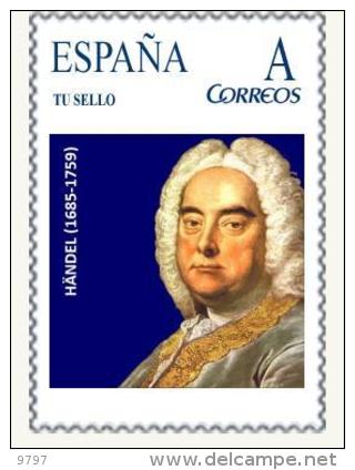 HANDEL (1685-1759) CORREOS SPAIN - THEME MUSICA MUSIQUE MUSIC MUSIK - TU SELLO PERSONALIZADO - Música