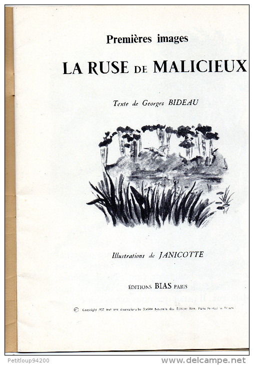 CONTE LA RUSE DE MALICIEUX  Janicotte  EDITIONS BIAS 1962 - Cuentos