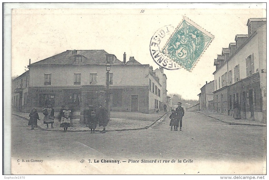 ILE DE FRANCE -78 - YVELINES - LE CHESNAY - Place Simard Et Rue De Celle - Carte Molle - Animation - Le Chesnay