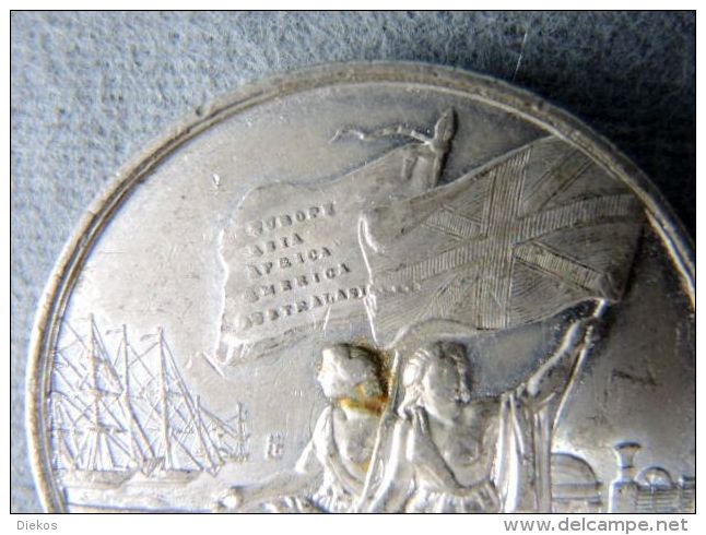 GROßBRITANIEN AUSTELLUNG 1862 ZINNMEDAILLE_ IGNIERT 1862 MEDAILLE #m155 - Monete Allungate (penny Souvenirs)