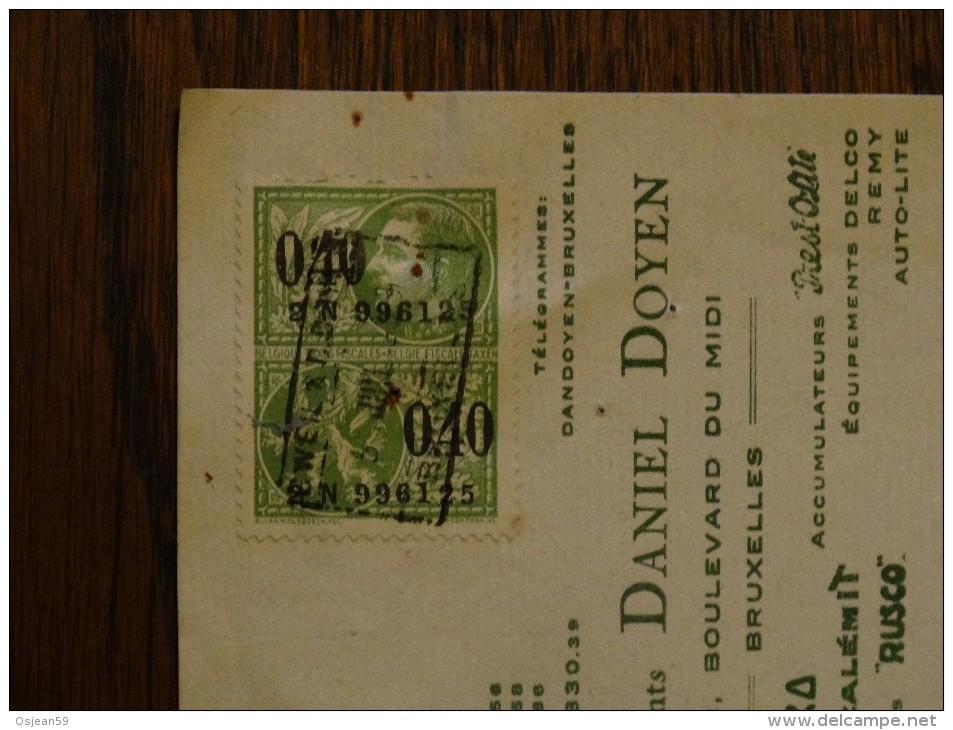 Reçu De La Societé Daniel Doyen à Bruxelles Du 31/07/1929 - 1900 – 1949