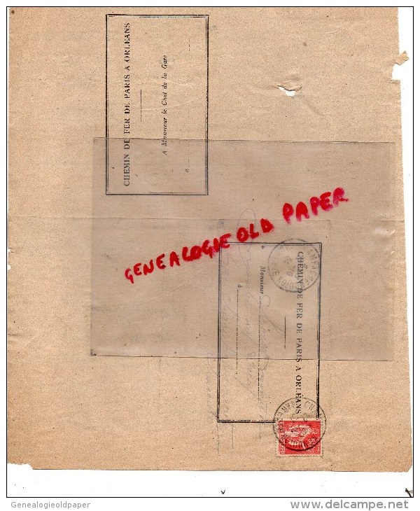 16 - CHAMPAGNE MOUTON - FICHES SNCF- ARRIVAGES EN GARE- CHEMIN DE FER PARIS A ORLEANS-1934 - Verkehr & Transport