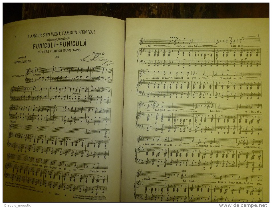 1918 ?   Partition Napolitaine Paroles Et Musique  L'AMOUR S'EN VIENT, L'AMOUR S'EN VA  Adaptation De FUNICULI FUNICULA - Scores & Partitions