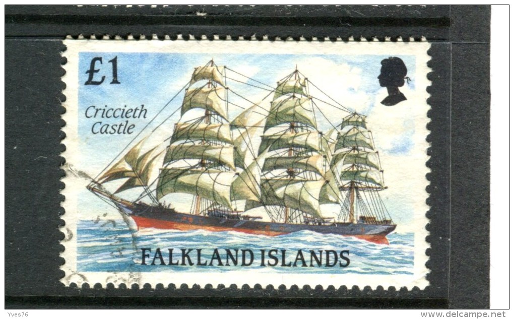 FALKLAND - Y&T N° 513° - Bateau - Cap-hornier - Criccieth Castle - Falklandinseln