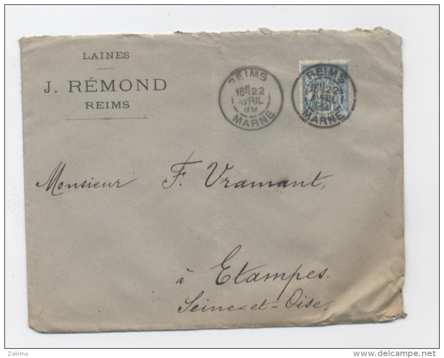 LETTRE 1899--REIMS MARNE -E470 - 1898-1900 Sage (Type III)