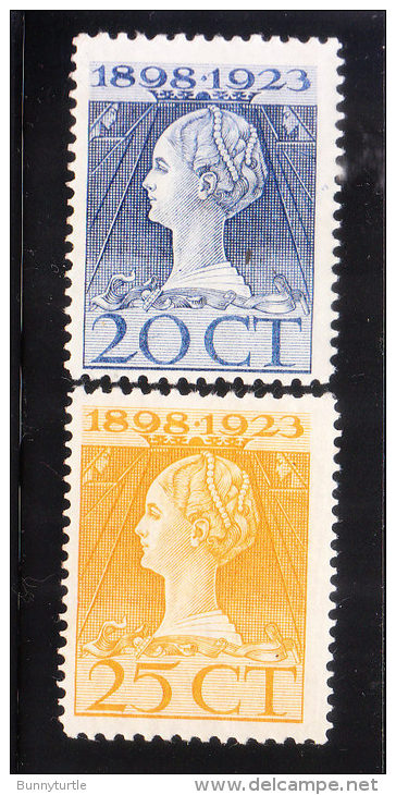 Netherlands 1923 Queen Wilhelmina 2v MLH - Nuevos