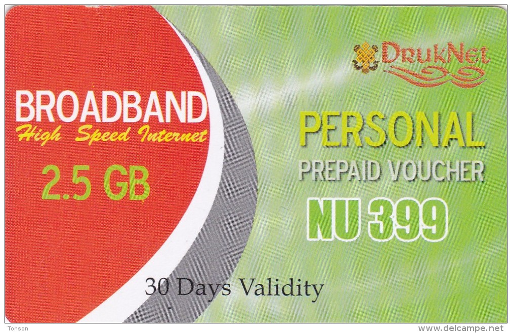 Bhutan, 2,5 GB, Broadband Voucher, 2 Scans. - Bután