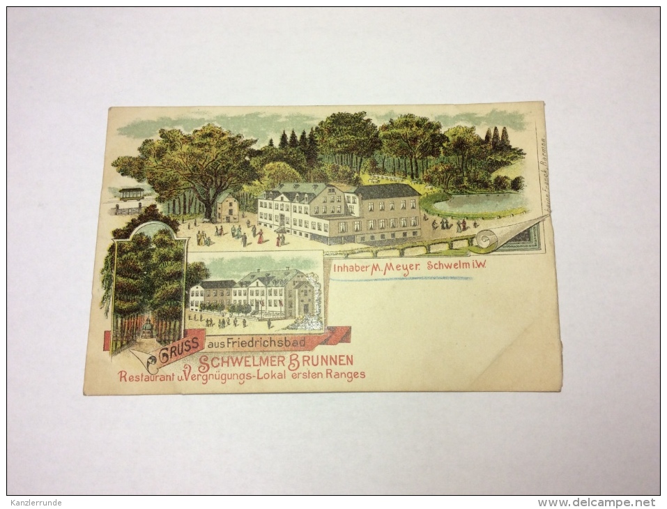 Friedrichsbad Bei Schwelm PLZ 58332 Gruss Aus Postkarte Ansichtskarte AK Litho Um 1895 Restaurant Hotel - Bad Rothenfelde