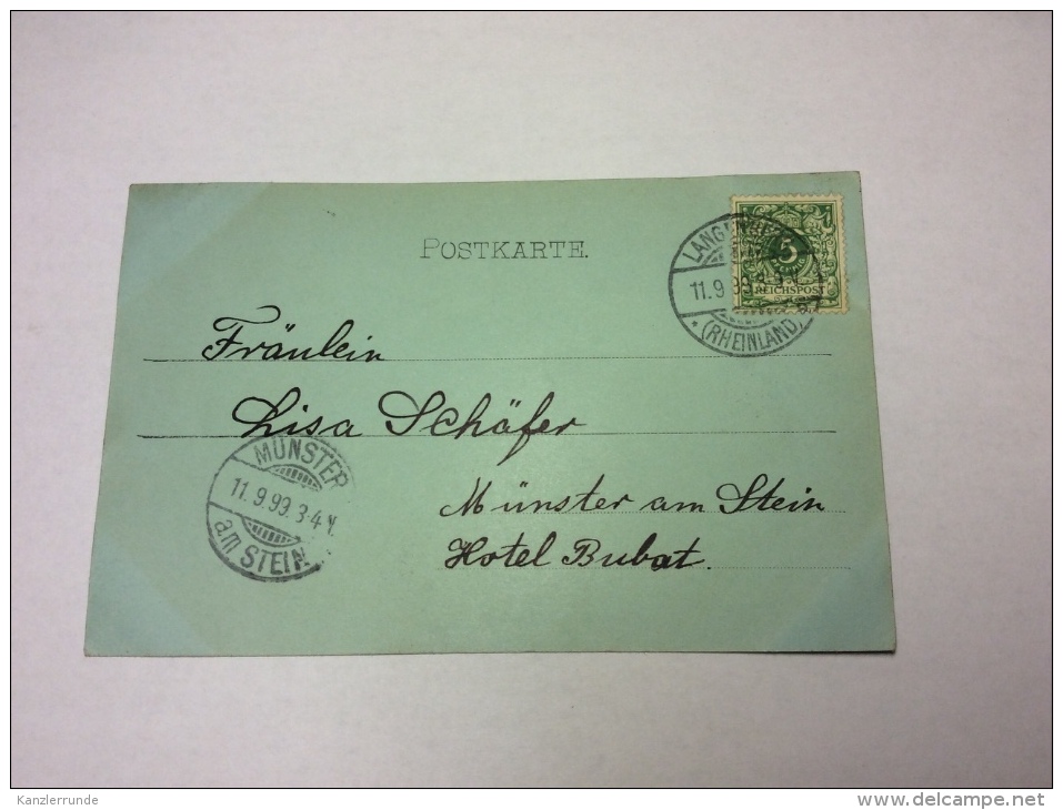 Langenberg Rheinland PLZ 42555 Gruss Aus Postkarte Ansichtskarte AK 1899 - Velbert
