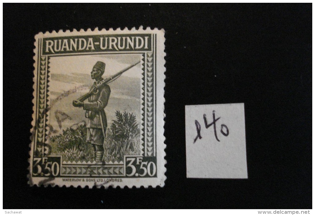 Ruanda-Urundi - Année 1942 - 3,50 Brun (soldat) - COB 140 - Oblitéré . Used - Oblitérés