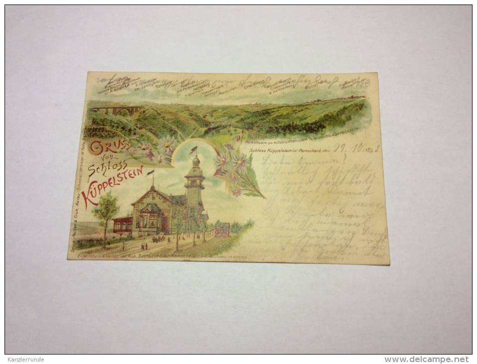 Küppelstein Schloss PLZ 42853 Gruss Aus Postkarte Ansichtskarte AK 1898 - Remscheid