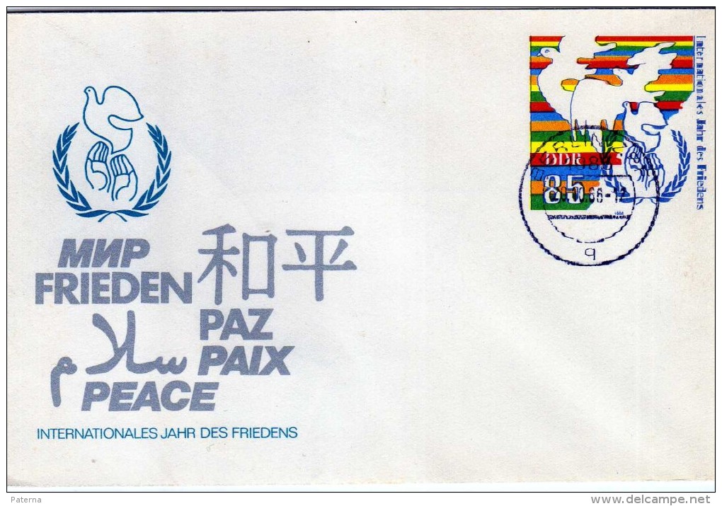 2327  N Sobre Entero Postal  Berlin 1985 , Paz, Paix, - Covers - Used