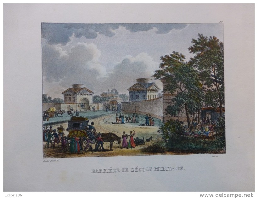 Paris Barrière De L'Ecole Militaire, TB Litho XIXème ; Ref 123 - Estampes & Gravures