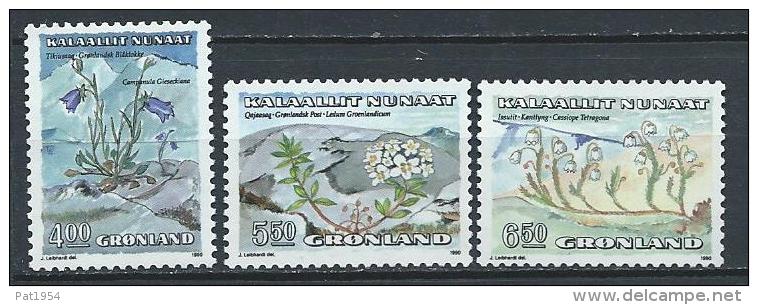 Groënland 1990, N°193/195 Neufs Fleurs - Unused Stamps