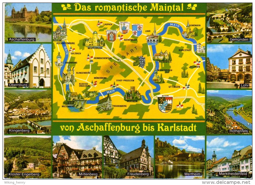 Maintal - Mehrbildkarte 8  Von Aschaffenburg Bis Karlstadt - Maintal