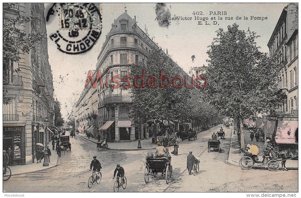 75 -  Paris - Avenue Victor Hugo Et La Rue De La Pompe  - 75016 - écrite 1906 - 2 Scans - District 16