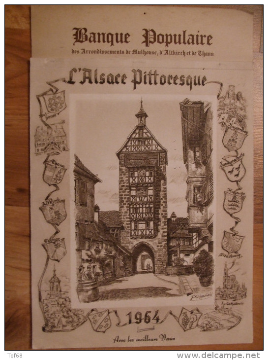 Calendrier L'alsace Pittoresque 1964 Banque Populaire - Grand Format : 1941-60