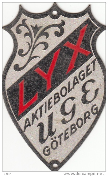 Plaque Velo - LYX AKTIEBOLAGET UGE GOTEBORG - New Unused 75x47 Mm - Luxurious - Sverige - Wielrennen