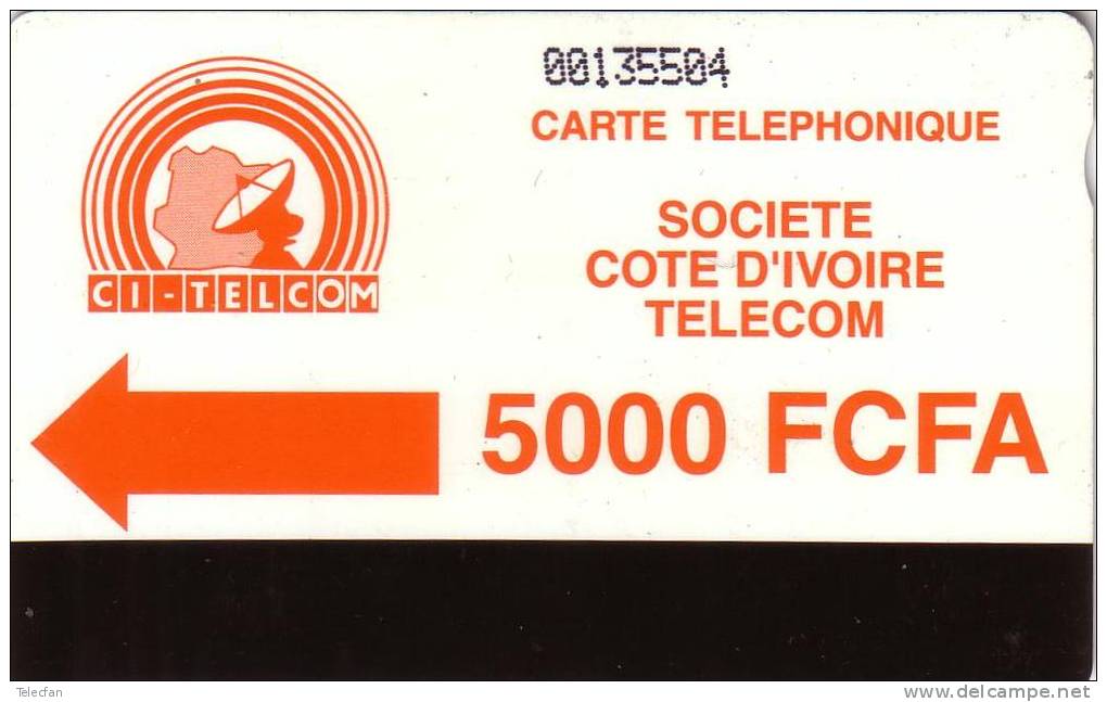 COTE D IVOIRE IVORY COAST 5000F CI TELCOM UT - Costa De Marfil