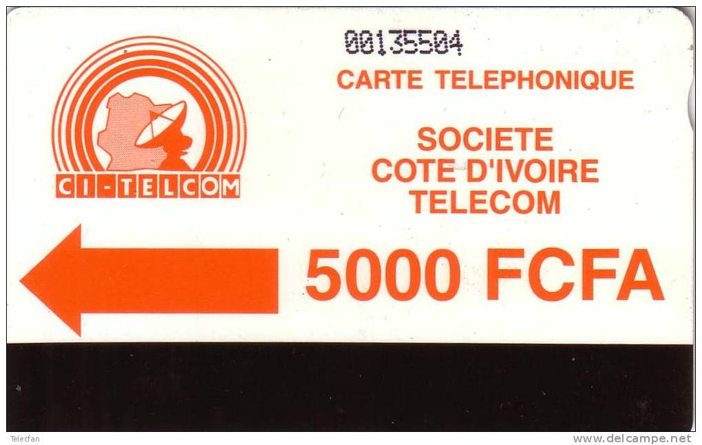 COTE D IVOIRE IVORY COAST 5000F CI TELCOM UT - Côte D'Ivoire