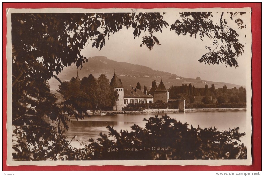 TCO-19 Rolle, Château De Rolle Vu Depuis L'ile De La Harpe Et Bougy-Villars à L'arrière Plan.  Gueissaz 3142. Rolle 1930 - Bougy-Villars