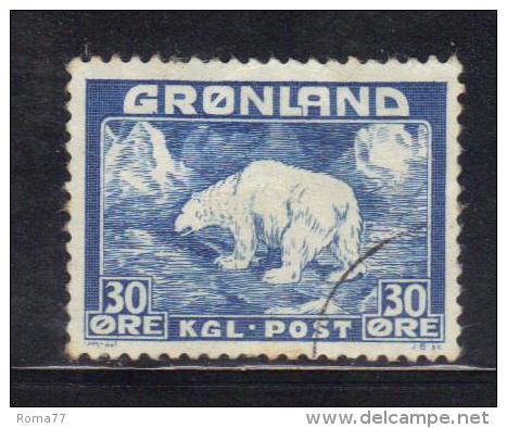 W604 - GROENLANDIA 1938 , 30 Ore  N. 7  Usato - Used Stamps