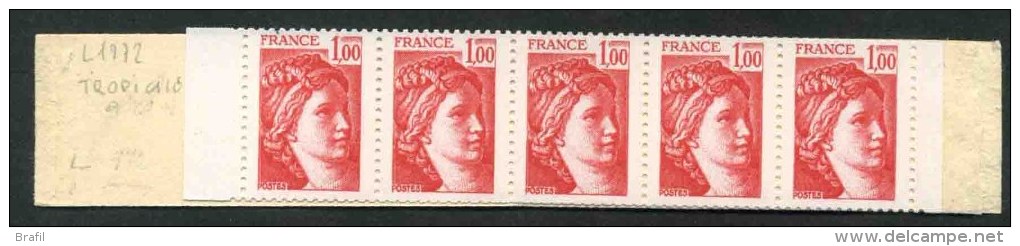 1977/78 Francia, Libretto F.1,00 X 5 "Sabine" Gomma Tropicale Nuovo,  Serie Completa Nuova (**) - Altri & Non Classificati