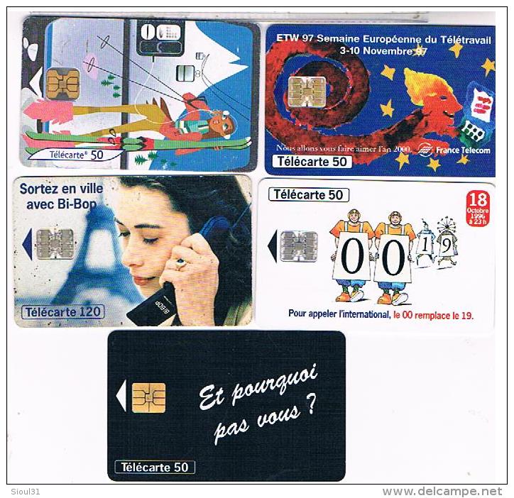 5 TELE CARTES   FRANCE  TELECOM       BE - Operatori Telecom