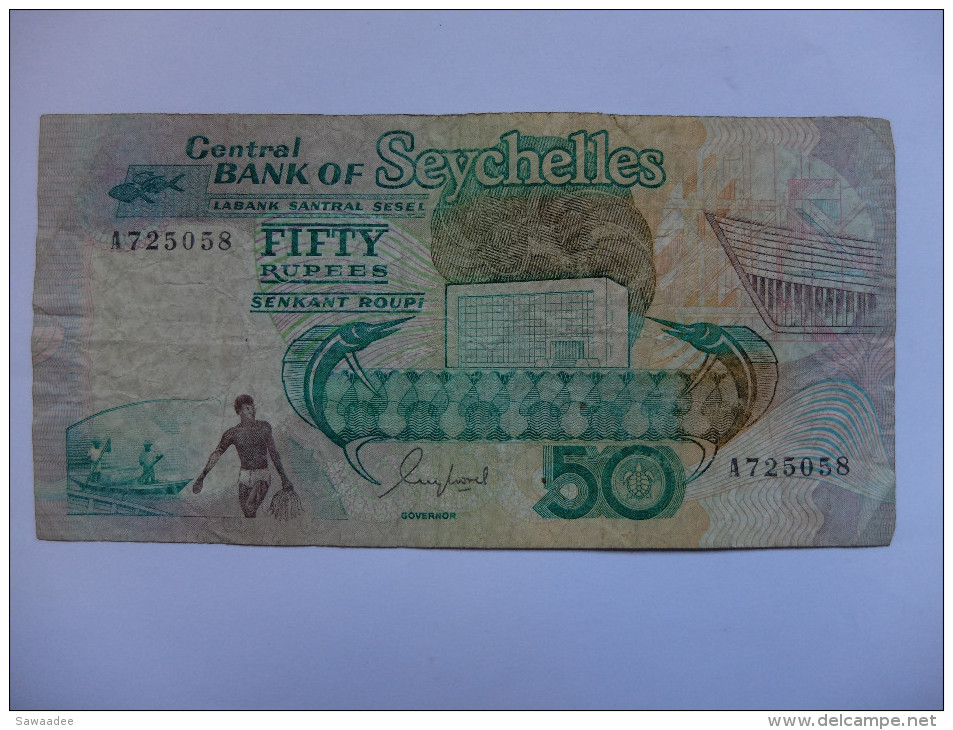 BILLET SEYCHELLES - P.34 - 50 RUPEES - PECHEURS - CARGO - MOUETTE - Seychelles