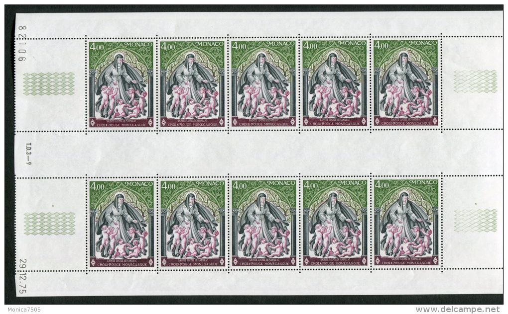 MONACO  ( POSTE )  : Y&amp;T  N°  1064 X 10  TIMBRES  NEUFS  SANS  TRACE  DE  CHARNIERE , A  VOIR . - Neufs