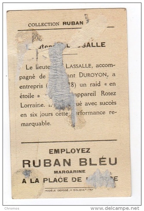Chromo Pour Margarine Ruban Bleu, Aviation, Avion, Lassalle - Altri & Non Classificati