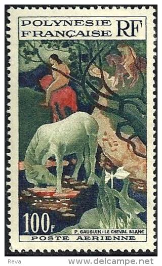 POLYNESIE FRANCAISE GAUGHIN PAINTING LA CEVERAL BLANC 100 FRANCS STAMP ISSUED 1960's(?) SG15 MLH READ DESCRIPTION !! - Unused Stamps