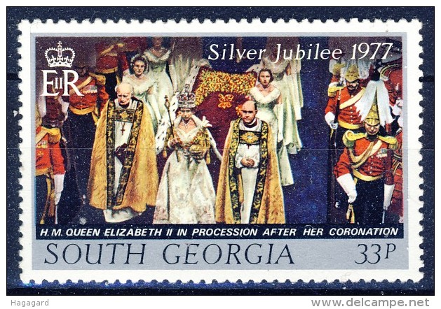 +K505.South Georgia 1977. E II Jubilee. Michel 58. MNH(**) - Georgia Del Sud