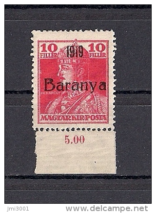 Hongrie Baranya Occupation Serbe 1919 YT 29 Mi 35 ** - Baranya