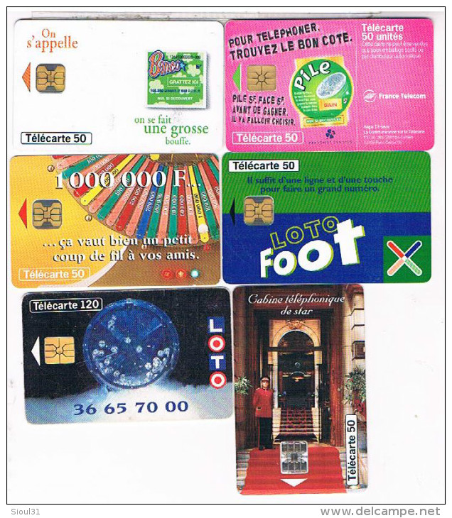 6 TELECARTE  FRANCE  TELECOM     JEUX    BE - Jeux