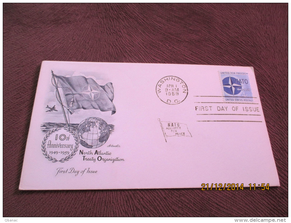 USA 1959 FDC With Mi#750 NATO - 1951-1960