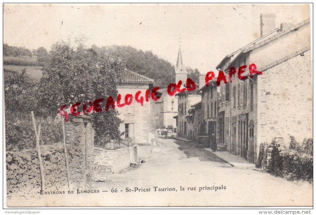 87 - ST PRIEST - SAINT PRIEST TAURION-  LA RUE PRINCIPALE - CARTE PRECURSEUR - Saint Priest Taurion