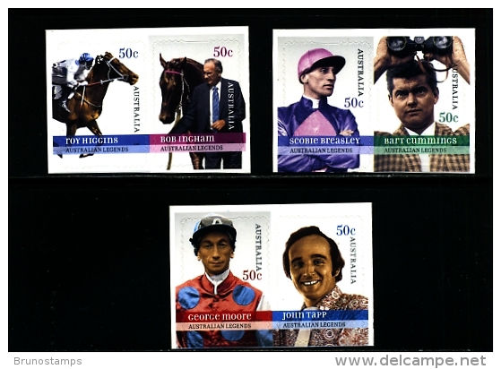 AUSTRALIA - 2007  LEGEND OF AUSTRALIA HORSE RACING  SELF ADHESIVE SET MINT NH - Nuovi