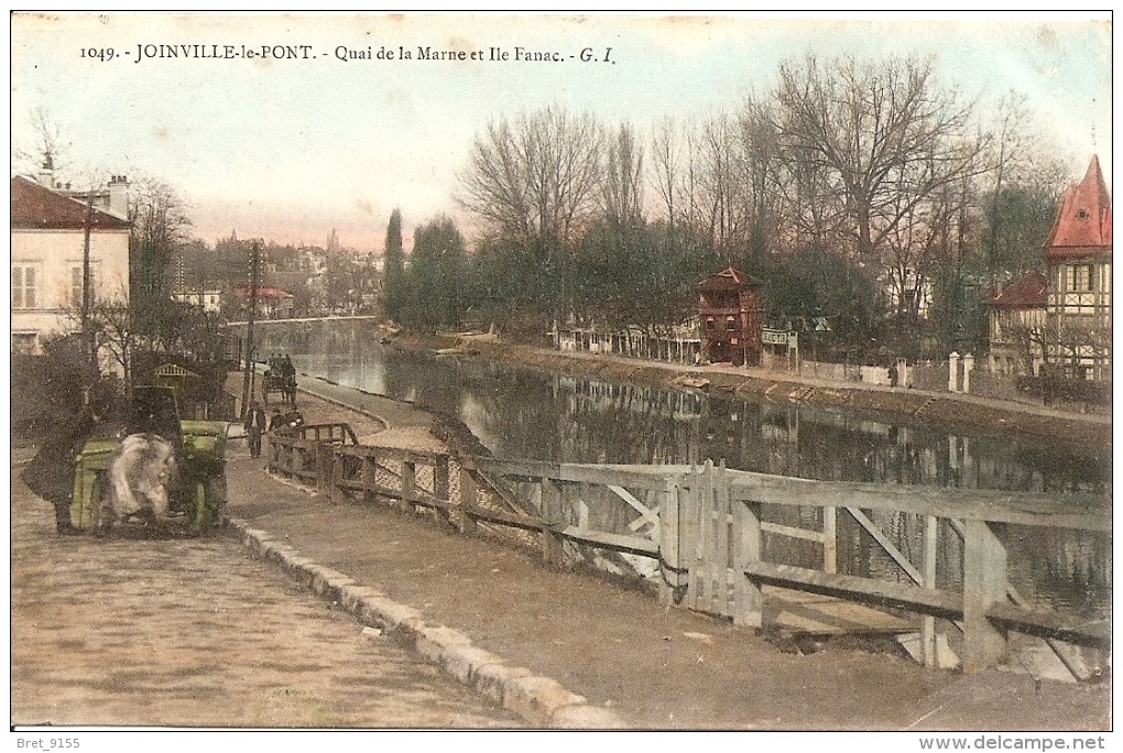 94 JOINVILLE LE PONT QUAI DE LA MARNE ET ILE FANAC PREMIERES COULEURS - Joinville Le Pont