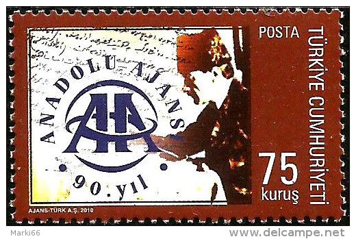 Turkey - 2010 - 90 Years Of Anadolu (Anatolya) Press Agency - Mint Stamp - Neufs