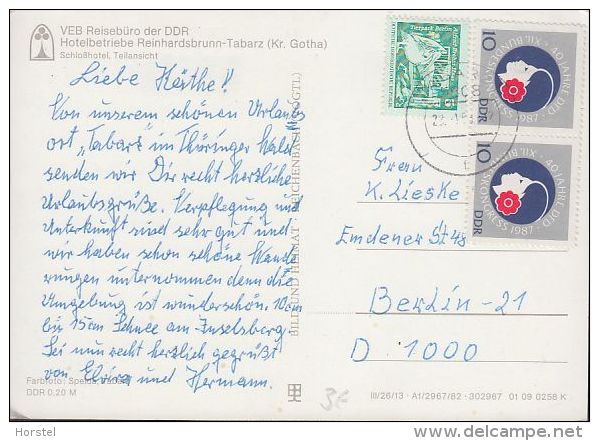 D-99891 Tabarz/Thür. Wald - Schloßhotel , 3x Nice Stamps - Tabarz