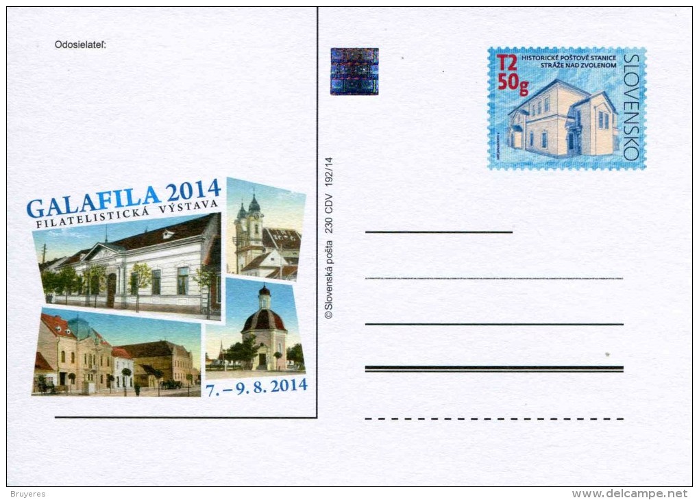 Entier Postal De 2014 Sur Carte Postale Illustrée "Salon Philatékique Galafila 2014" - Postales