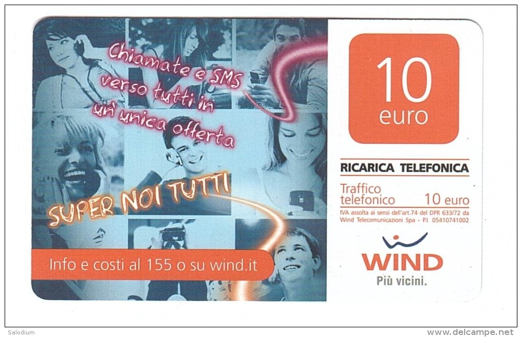 WIND 10 Euro - SCHEDA TELEFONICA - TELEFONO - RICARICA - Schede GSM, Prepagate & Ricariche