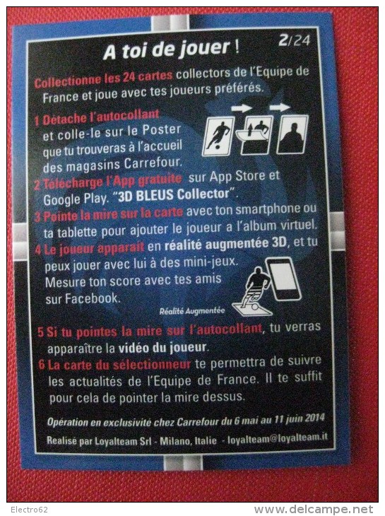 Carrefour 3D BLEUS, N°2 Steve MANDANDA  Gardien - Trading Cards