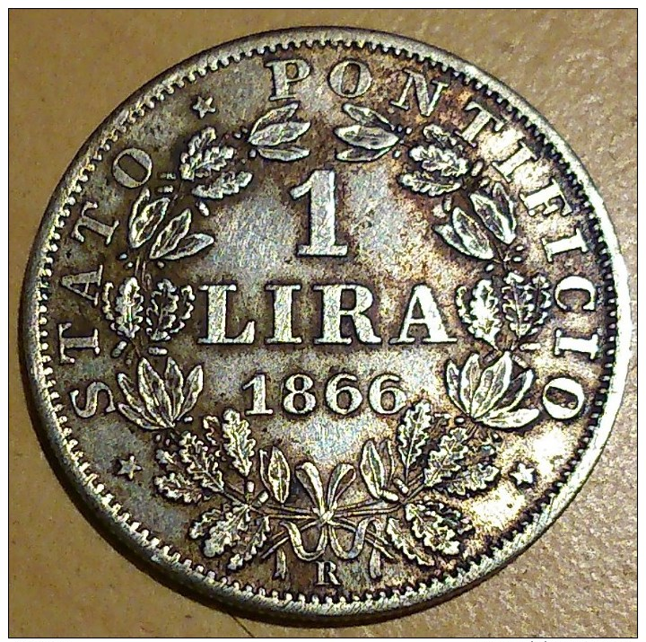 1 LIRE 1866 - Vatican