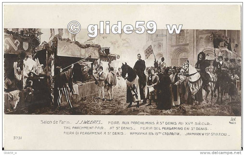 Salon De Paris - J.J. WEERTS - Foire Aux Parchemins à St Denis Au XVè Siècle - N° 3731 - NEUVE ! - Peintures & Tableaux